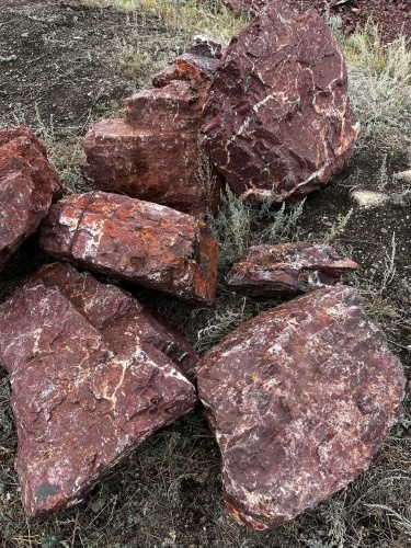 Ландшафтные глыбы красно-фиолетовые 200-1000 килограмм купить в Санкт-Петербурге